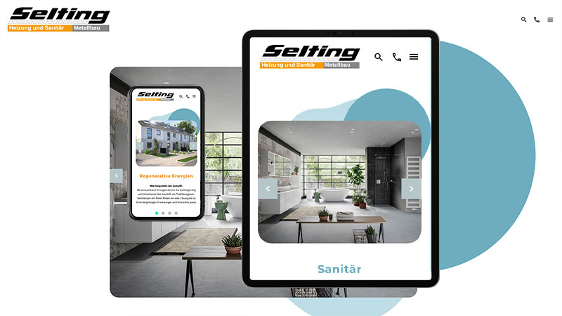 Webentwicklung, Design, Typo3 für Seltimng GmbH, www.selting-coesfeld.de