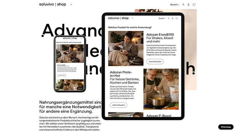 Webdesign & Shop für SALUVIVO, www.saluvivo.shop