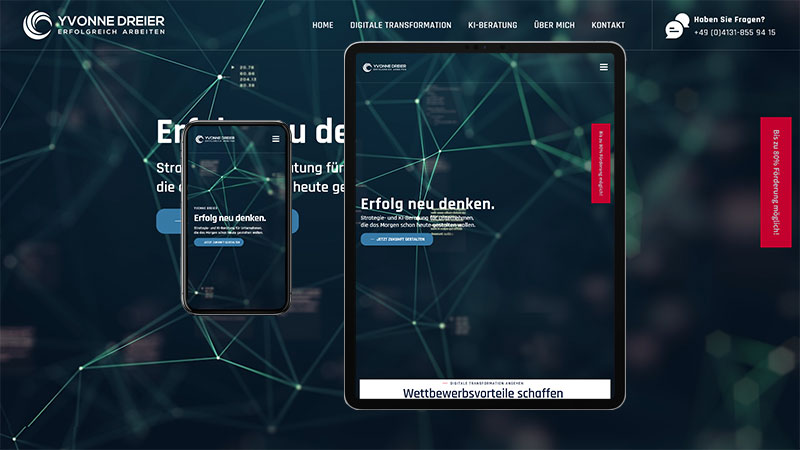 Webdesign & Wordpress für KI-Beratung Yvonne Dreier, www.yvonnedreier.de